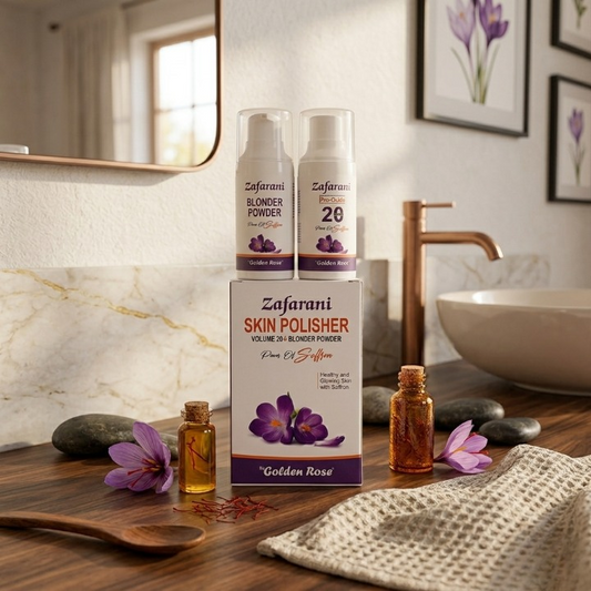 Golden Rose Zafarani Blonder Powder 30g And Skin Polisher 50ml Power Of Saffron | Original , Made In Pakistan