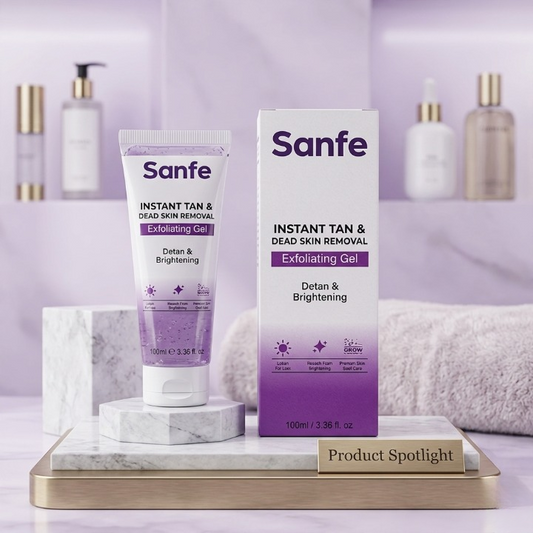Sanfe Instant Tan And Dead Skin Removal Exfoliating Gel Detan Brightening 100ml