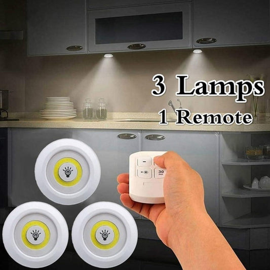 3 Pec Tap LED Light With Remote Control Cell Operated