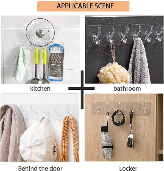 Seamless Heavy Duty Transparent Sticky Hooks Strip