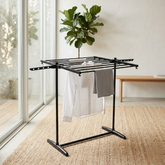 Folding Cloth Drying Stand | Multi-Tier Laundry Organizer With Extendable Wings