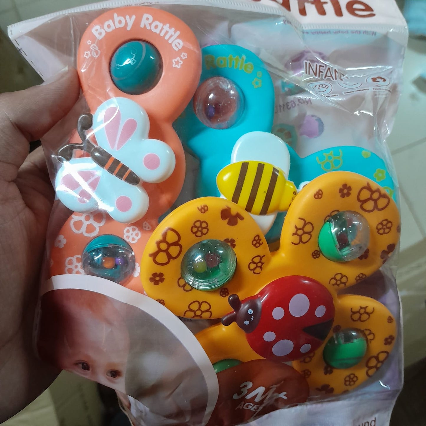 3PCS Rattle Suction Baby Toys Set Fun Sensory Teether Toys For Infants And Toddlers