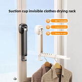 Folding Wall Mounted Clothes Drying Rack With Suction Cup