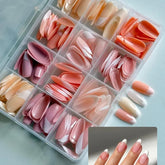 144 Pcs Multicolor False Nails Box Stylish Durable Easy To Use For Everyday