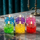 Home Decoration Seashell Jell Glass Candles Tea Light Candles In Glass Holder Pack of 6