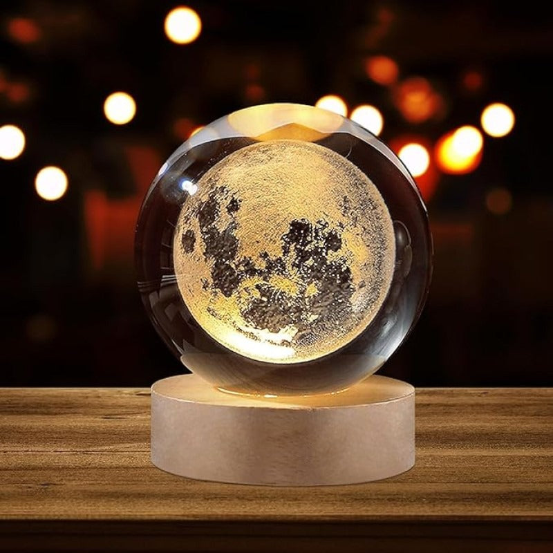 1 Pc USB LED Galaxy Crystal Ball Lamp | 3D Planet Moon Night Light