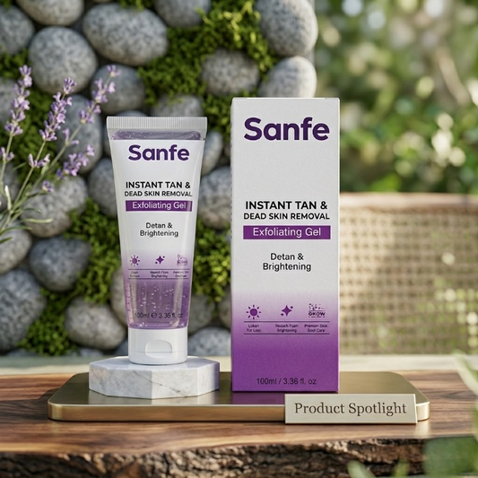 Sanfe Instant Tan And Dead Skin Removal Exfoliating Gel Detan Brightening 100ml