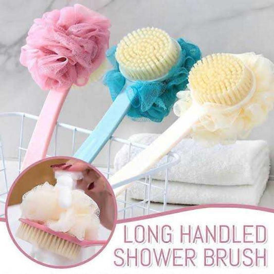 2 In 1 Back Scrubber Bath Long Handle Scrubbing Brush