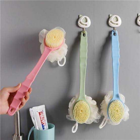 2 In 1 Back Scrubber Bath Long Handle Scrubbing Brush