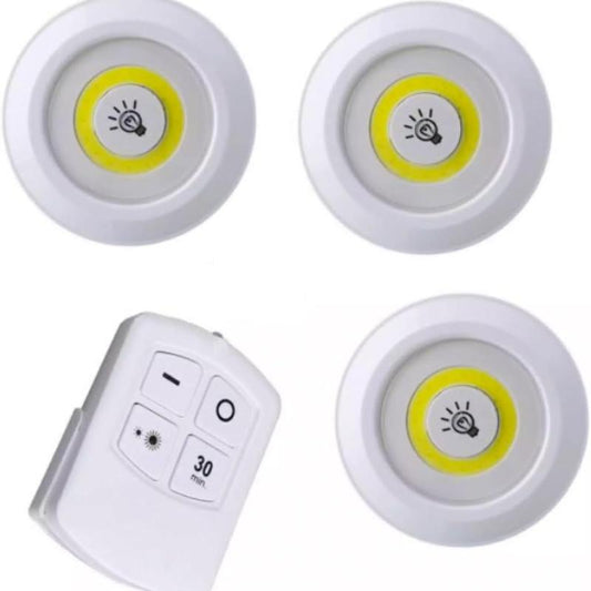 3 Pec Tap LED Light With Remote Control Cell Operated