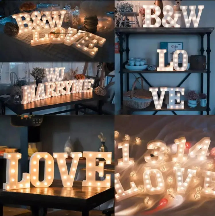 1pcs LED Alphabet Battery Operated All Led Letter A TO Z For Night Lights Wedding Birthday Party For Room and Decoration