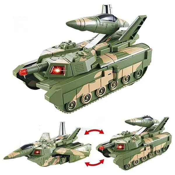 2‑in‑1 Military Aircraft & Tank Toy | Transformable Fighter Jet & Tank