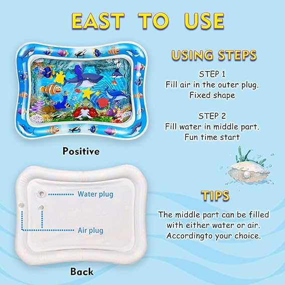 Inflatable Leakproof Tummy Time Water Mat for Kids – Safe & Fun Baby Play Mat