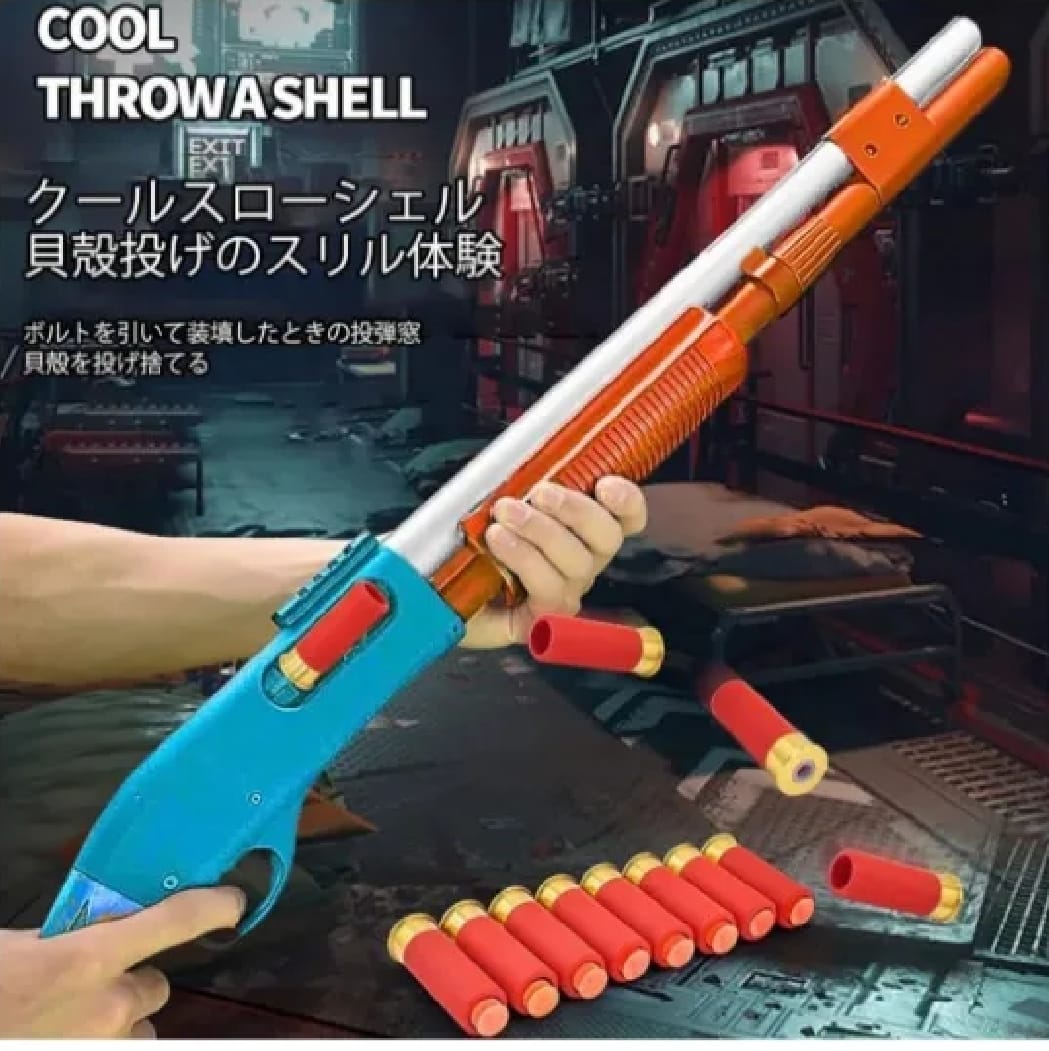 Soft Dart Shell Ejecting Shotgun Toy | Stylish Plastic Blaster | Safe for Kids