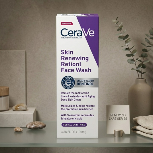 Renewing Retinol Face Wash – Anti-Aging Cleanser with Ceramides & Hyaluronic Acid for All Skin Types (100ml)