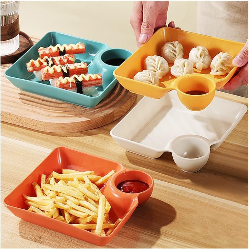 4 Pcs Snack Plate Set | Clear Plastic Dinner Plates