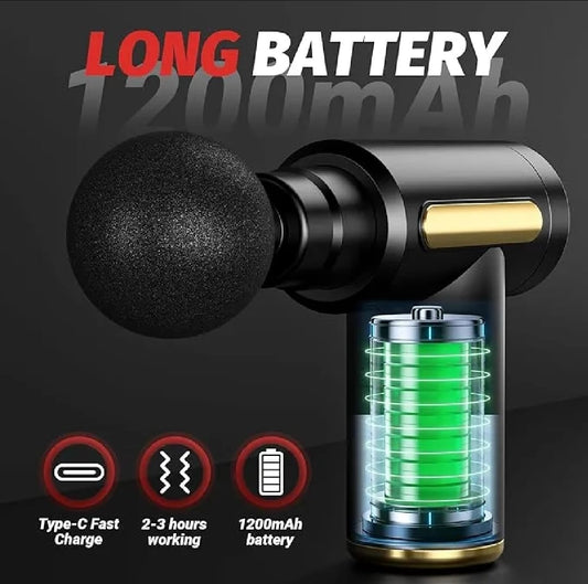 Powerful Deep Tissue Massage Gun – Multiple Attachments & Adjustable Speed