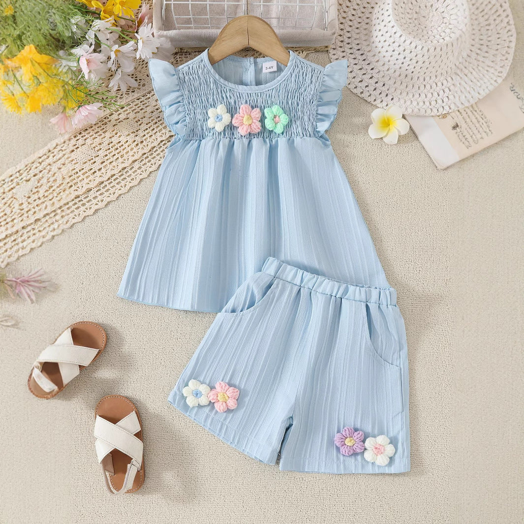 3D Floral Baby Suit Set